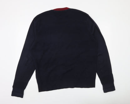 Tommy Hilfiger Men’s Blue 2XL Cotton Crew Neck Pullover Jumper