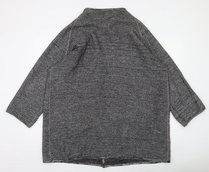 Phase Eight Women’s Grey Wool Blend Open Cardigan L Relaxed Fit
