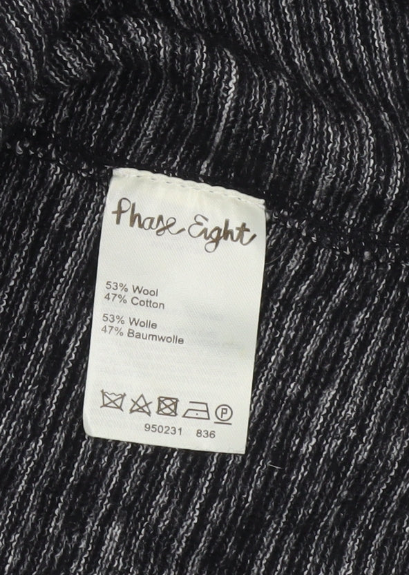 Phase Eight Women’s Grey Wool Blend Open Cardigan L Relaxed Fit