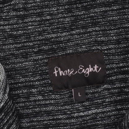 Phase Eight Women’s Grey Wool Blend Open Cardigan L Relaxed Fit