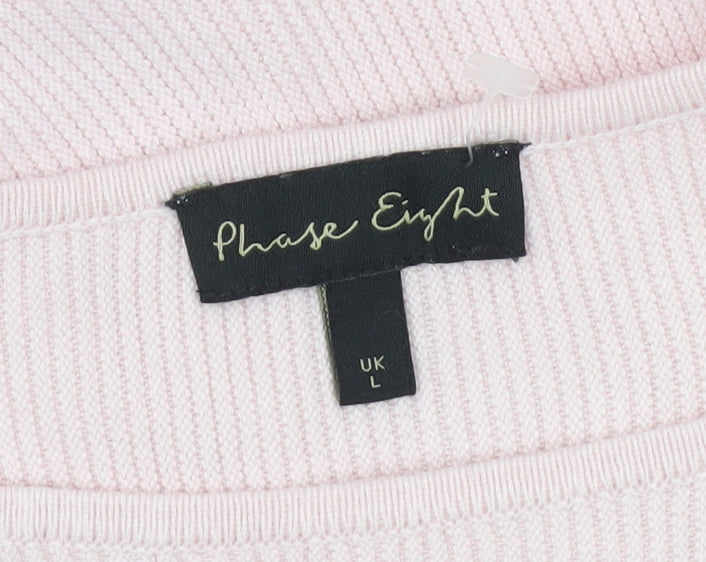 Phase Eight Women’s Pink Boat Neck Relaxed Knit Jumper Size L