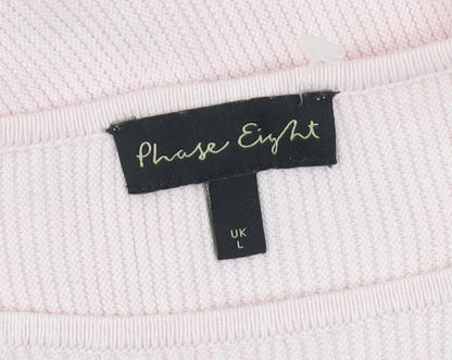 Phase Eight Women’s Pink Boat Neck Relaxed Knit Jumper Size L