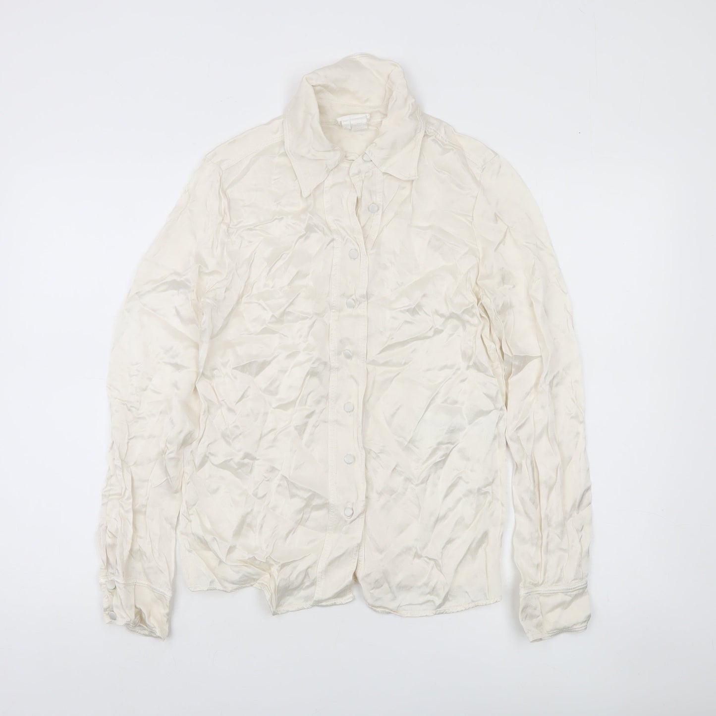 Ghost Women's Ivory Viscose Button-Up Shirt XS