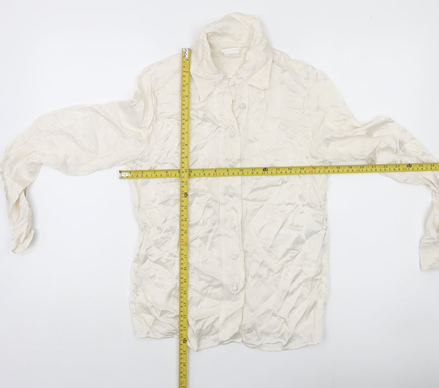 Ghost Women's Ivory Viscose Button-Up Shirt XS