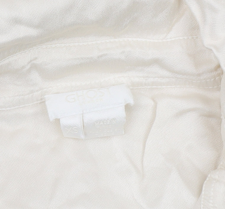 Ghost Women's Ivory Viscose Button-Up Shirt XS