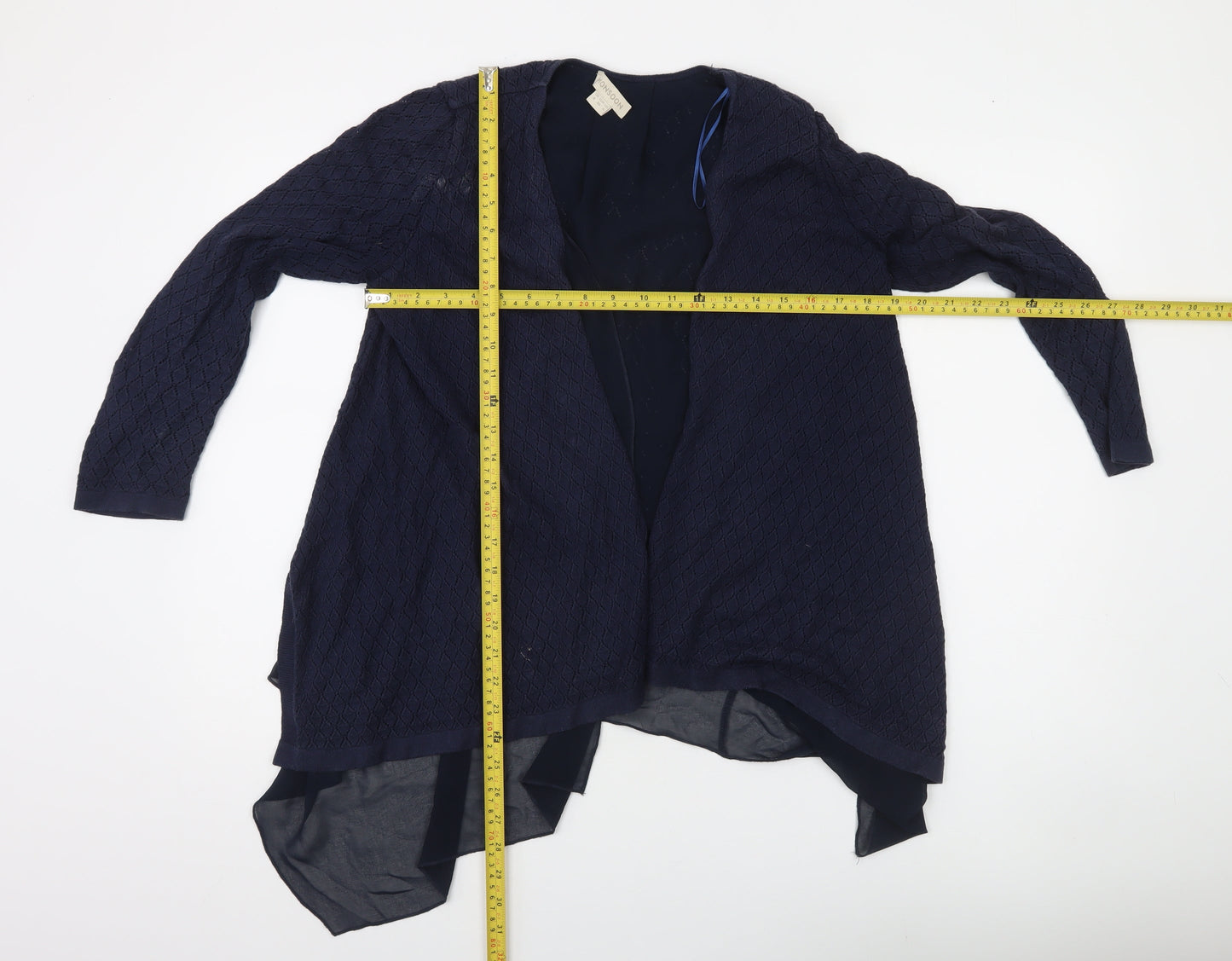 Monsoon Women Blue Open Knit Long Sleeve Cardigan UK 8