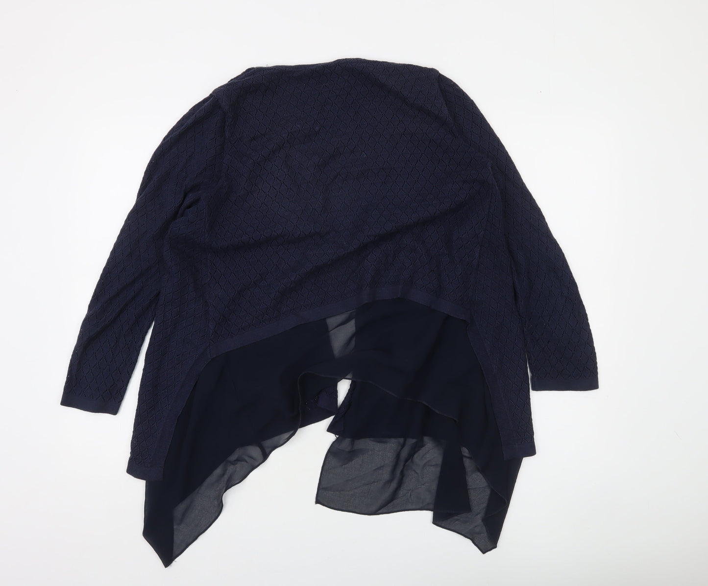 Monsoon Women Blue Open Knit Long Sleeve Cardigan UK 8