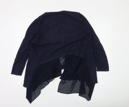 Monsoon Women Blue Open Knit Long Sleeve Cardigan UK 8