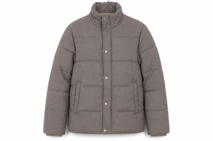 Topman Men's Brown Houndstooth Puffer Jacket Size S Regular Fit
