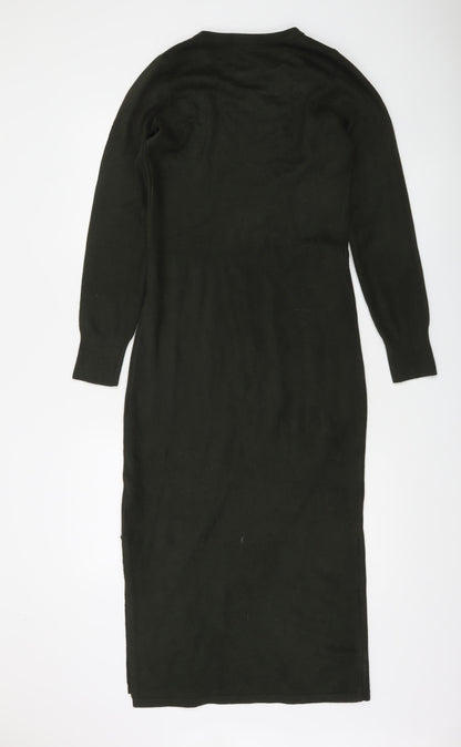 French Connection Women's Green Long Sleeve Midi Bodycon Dress L