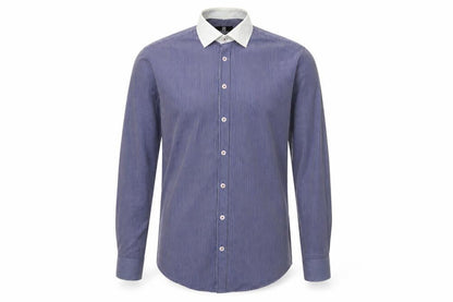 Peter Werth Men’s Blue Striped Cotton Long Sleeve Button-Up Shirt 15.5