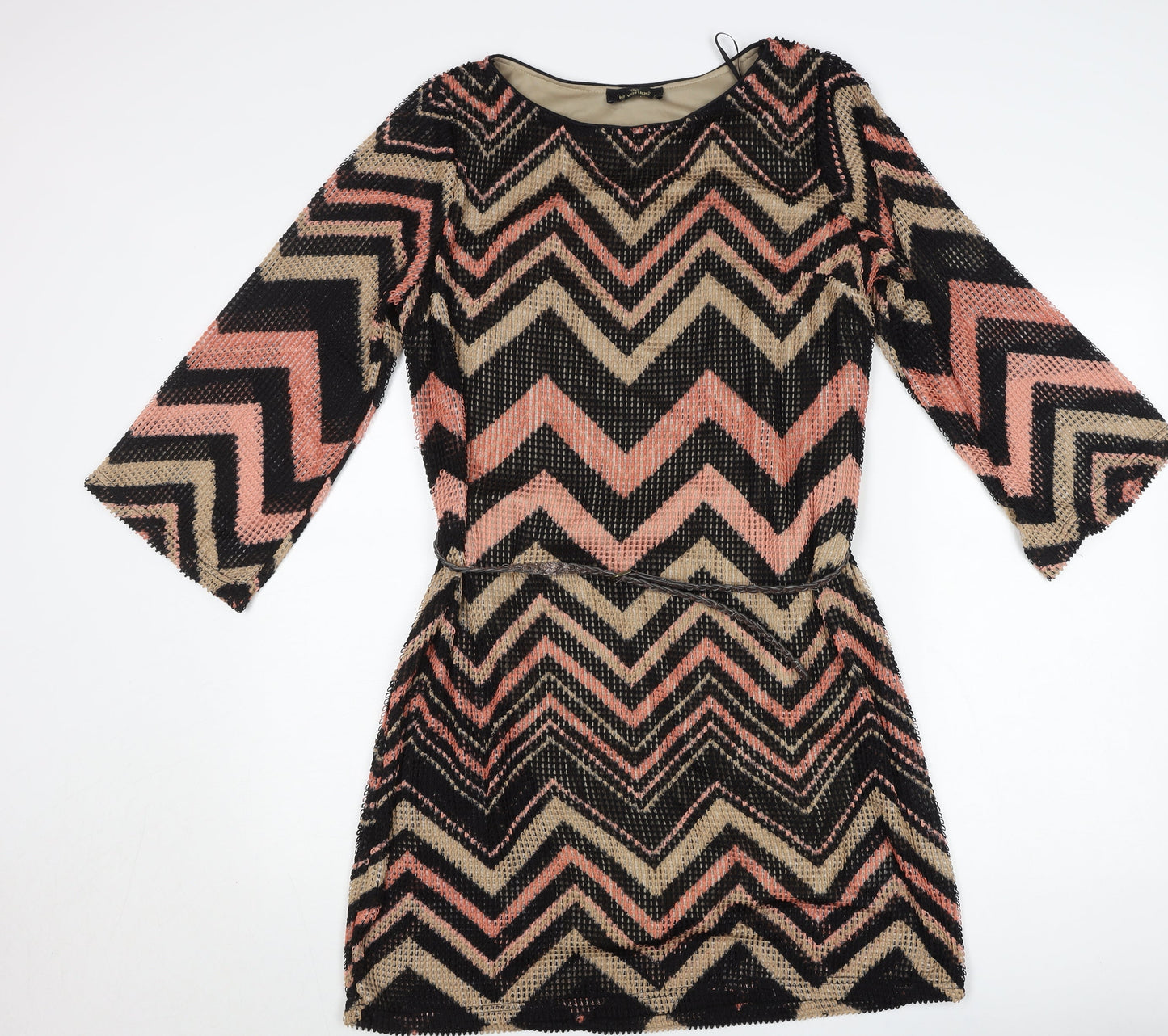 Le Vertige Women’s Multicoloured Chevron Mini Bodycon Dress Size 12