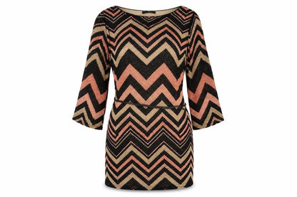 Le Vertige Women’s Multicoloured Chevron Mini Bodycon Dress Size 12