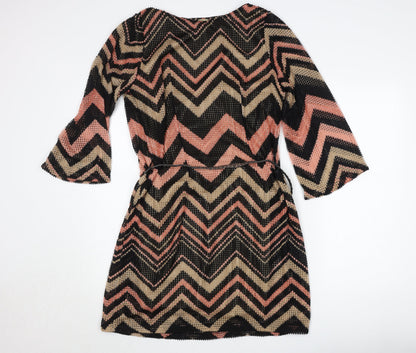 Le Vertige Women’s Multicoloured Chevron Mini Bodycon Dress Size 12