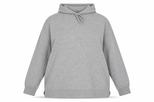 Front view of Dunnes Women’s Grey Pullover Hoodie XXL Soft Fleece Lined Casual