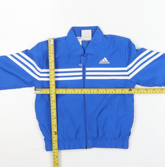 Adidas Boys Blue Track Jacket 12-18 Months Full Zip Sportswear