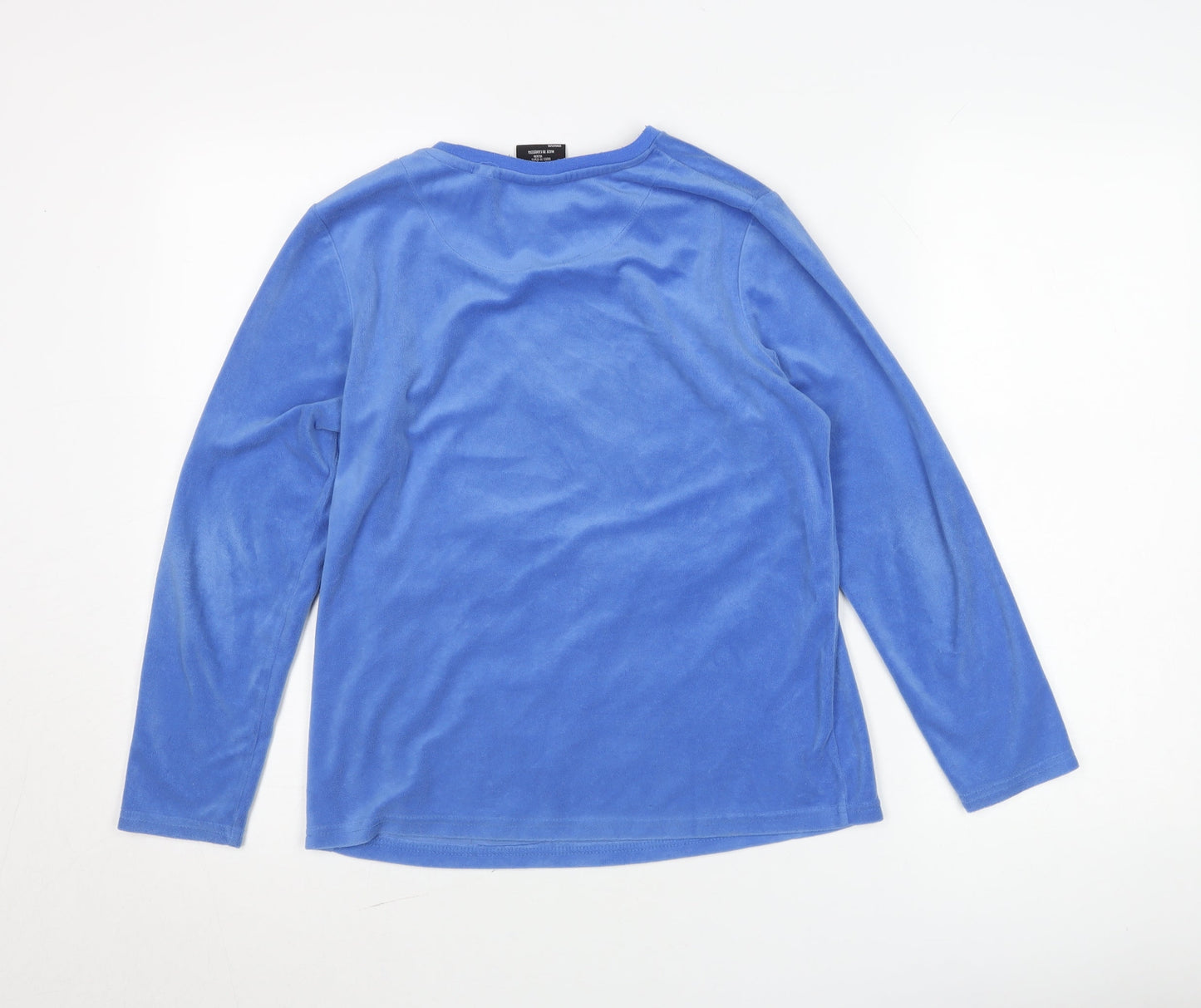 Marvel Boys Blue 11-12 Years Long Sleeve Velour Black Panther Pyjama Top