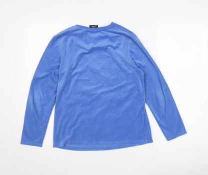 Marvel Boys Blue 11-12 Years Long Sleeve Velour Black Panther Pyjama Top