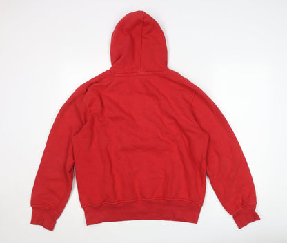 CargoQuay Men’s Red Chicago Pullover Hoodie L Fleece Graphic Print