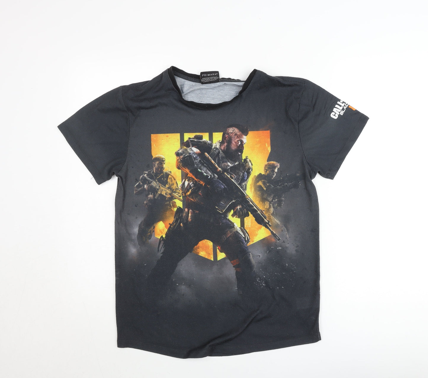 Primark Boys Black Call of Duty Black Ops Short Sleeve T-Shirt Size M