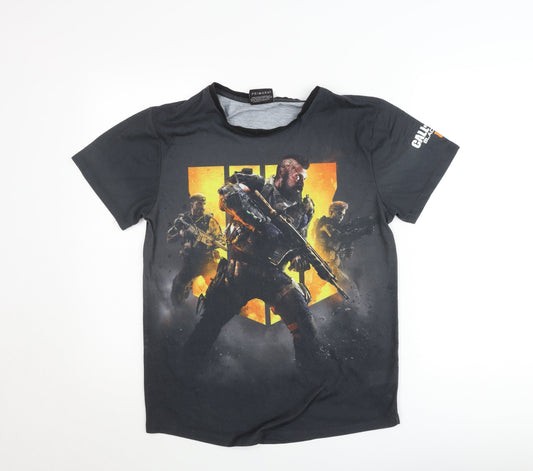 Primark Boys Black Call of Duty Black Ops Short Sleeve T-Shirt Size M