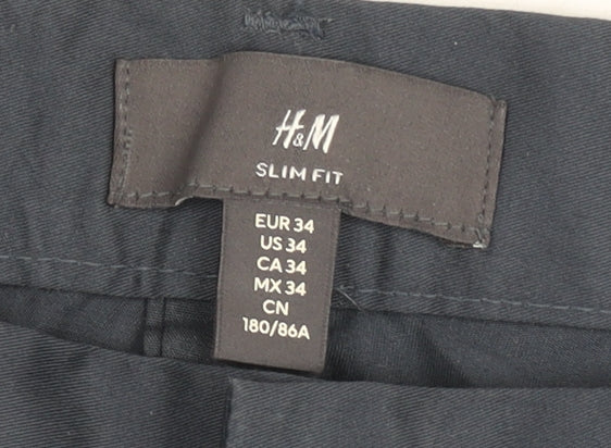 H&M Women’s Blue Slim Fit Chino Trousers Size 6