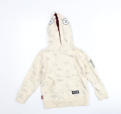 Zombie Dash Boys Beige Graphic Pullover Hoodie 9 Years