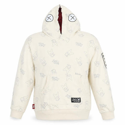 Front view of Zombie Dash boys’ beige graphic pullover hoodie 9 years