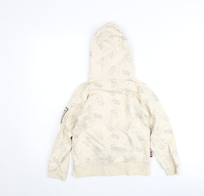 Zombie Dash Boys Beige Graphic Pullover Hoodie 9 Years