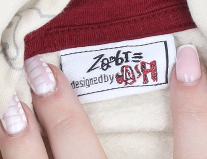Zombie Dash Boys Beige Graphic Pullover Hoodie 9 Years
