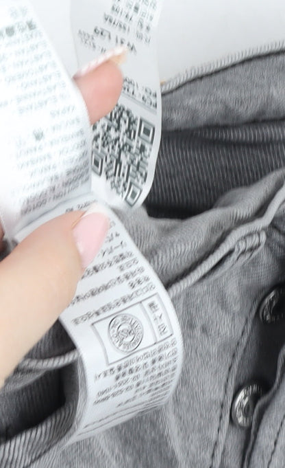 Levi's Women Grey Ribcage Straight Ankle Jeans Size 31 High Rise Denim