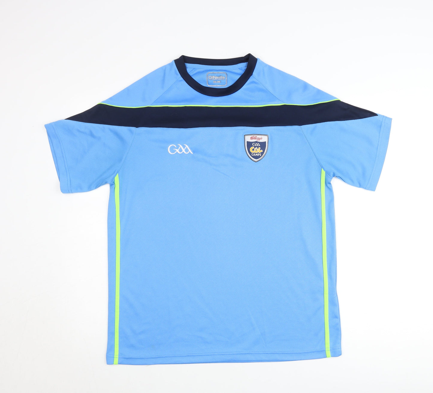 O'Neills Men's Blue GAA Coach Sports T-Shirt Size L Polyester Quick Dry
