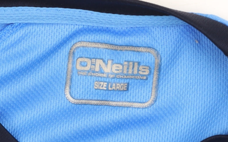O'Neills Men's Blue GAA Coach Sports T-Shirt Size L Polyester Quick Dry