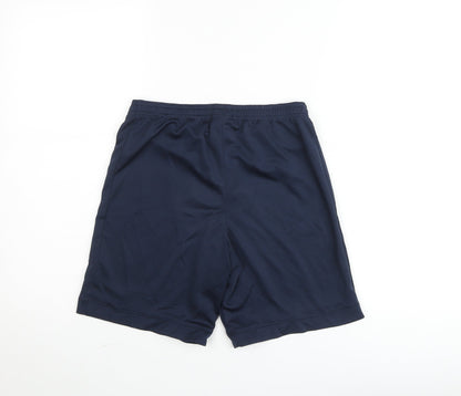 Nike Boys Navy Blue Dri-FIT Athletic Shorts S Polyester Drawstring