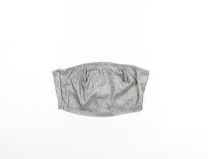 EGO Women's Silver Strapless Camisole Tube Top Size 8 Partywear