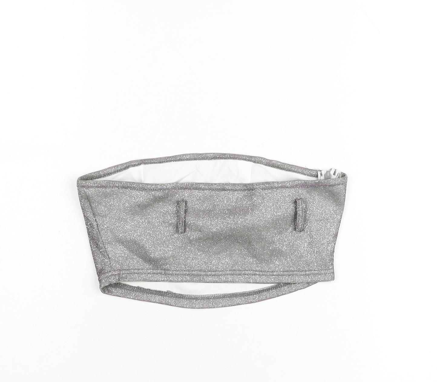 EGO Women's Silver Strapless Camisole Tube Top Size 8 Partywear