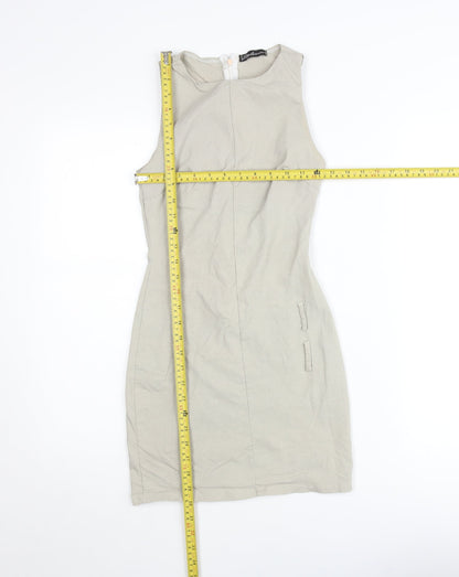 Stylewise Womens Beige Sleeveless Shift Dress Size 10