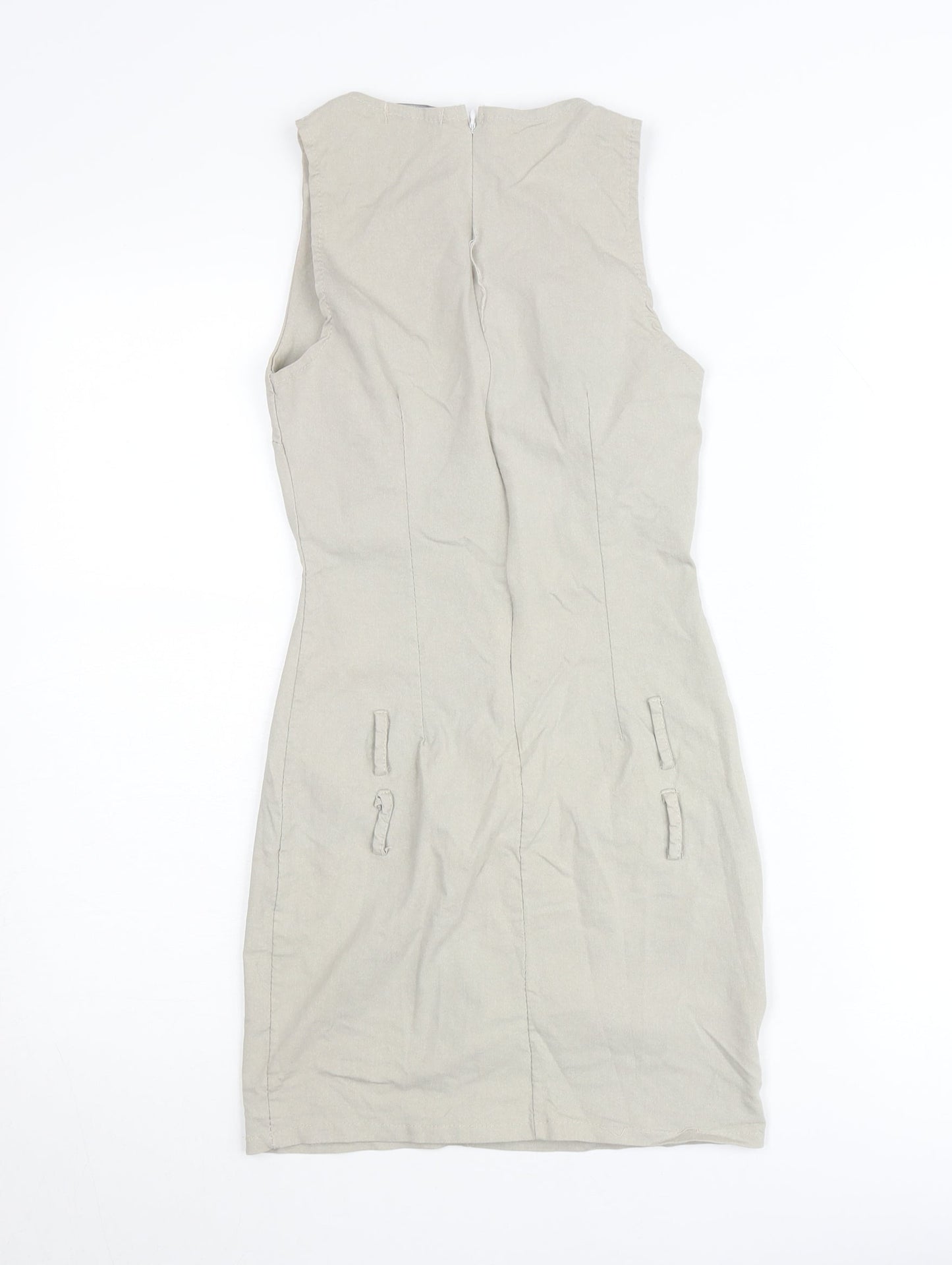 Stylewise Womens Beige Sleeveless Shift Dress Size 10