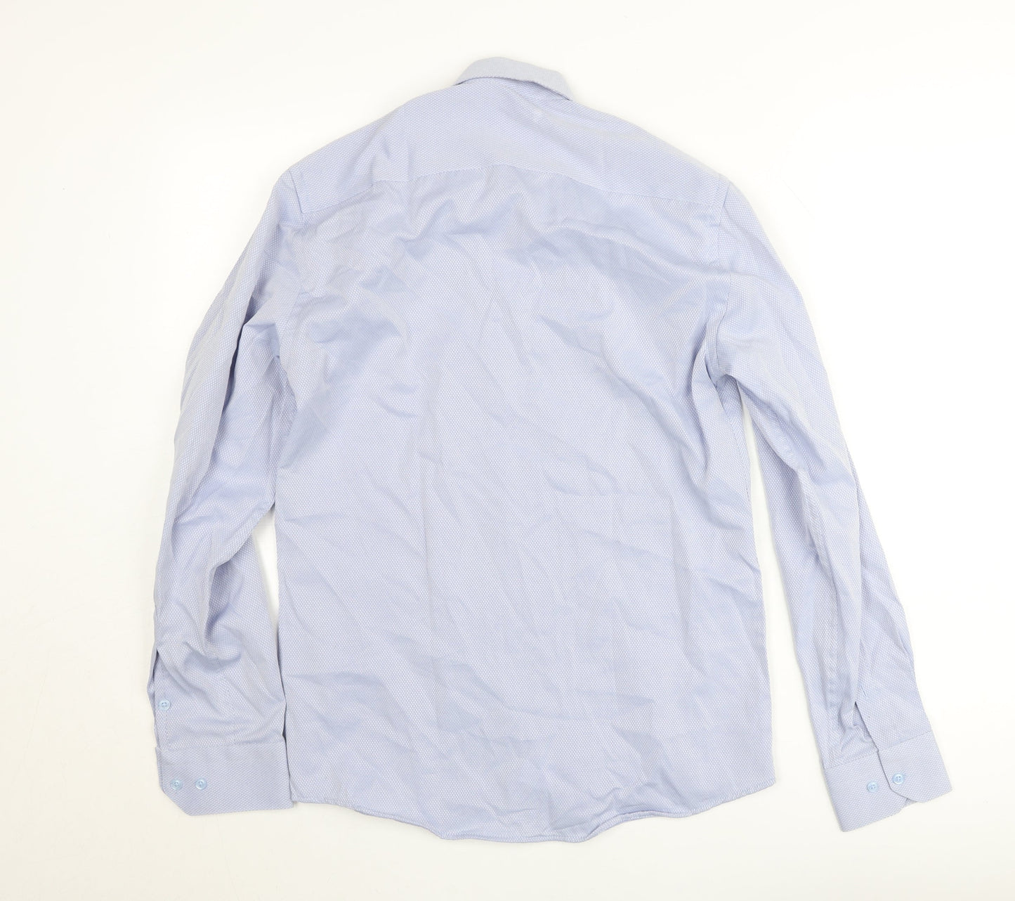 Hod Be Hod Men's Blue Slim Fit Long Sleeve Button-Up Shirt Size M