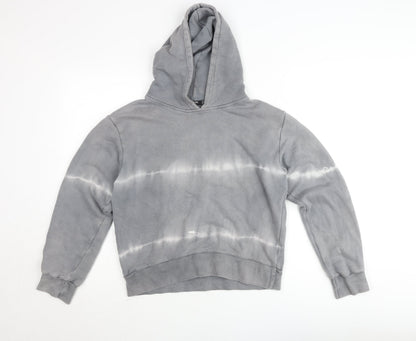 Nasty Gal Women’s Grey Tie-Dye Pullover Hoodie UK 8