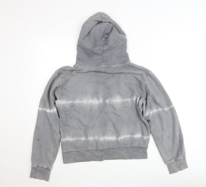 Nasty Gal Women’s Grey Tie-Dye Pullover Hoodie UK 8