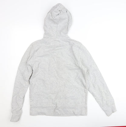 Denim Grey Hoodie Women's M Pullover Graphic Print Cotton Blend