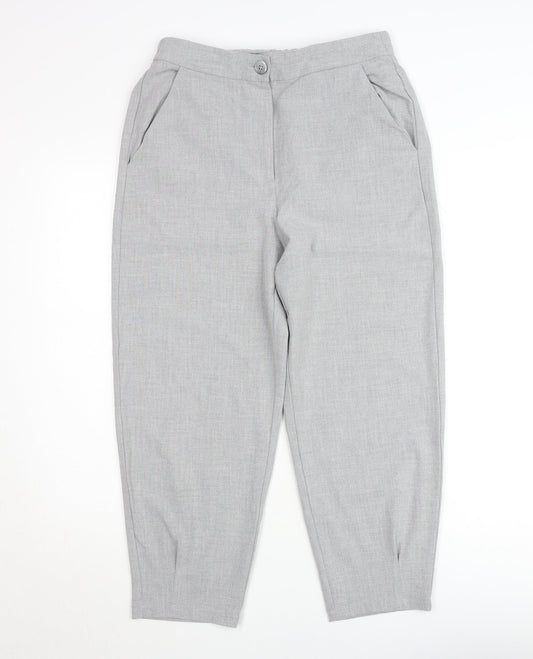 Zara Women's Grey XS Tapered Tailored Trousers