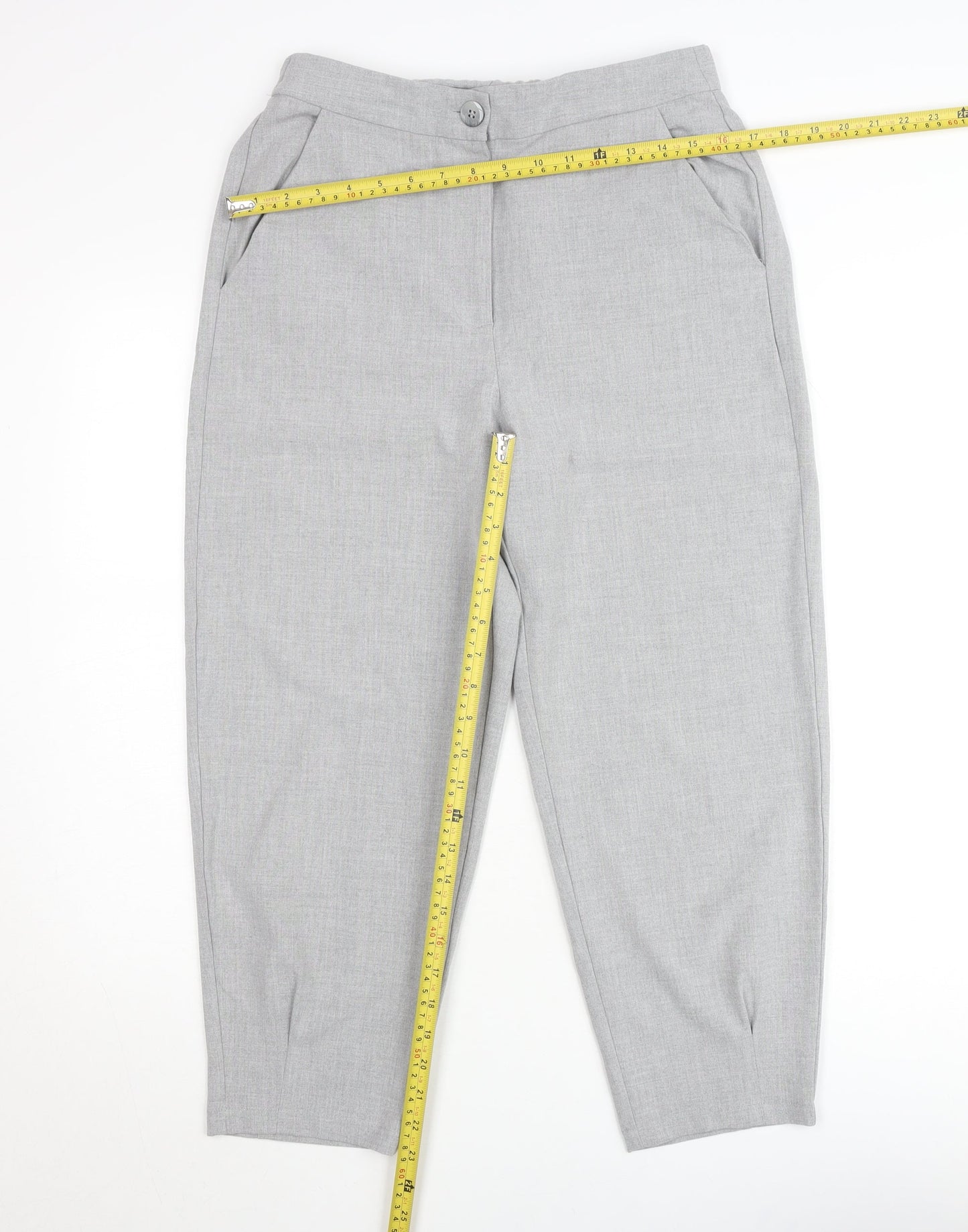 Zara Women's Grey XS Tapered Tailored Trousers