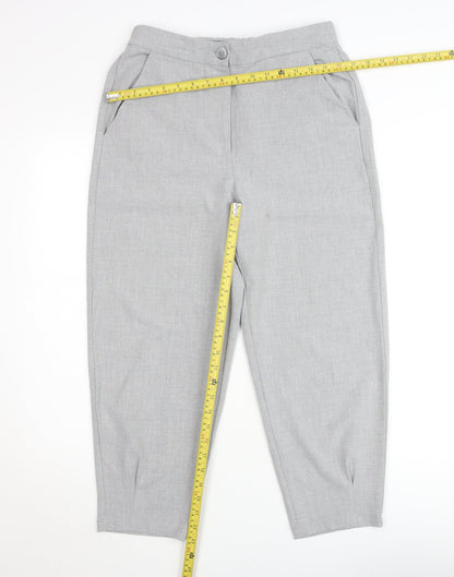 Zara Women's Grey XS Tapered Tailored Trousers