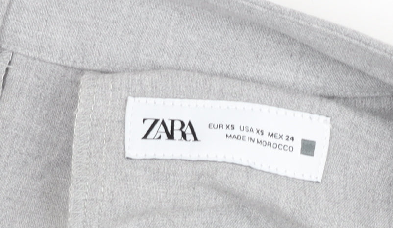 Zara Women's Grey XS Tapered Tailored Trousers