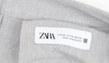 Zara Women's Grey XS Tapered Tailored Trousers