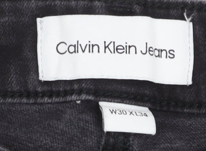 Calvin Klein Men's Black Skinny Jeans W30 L34 Slim Fit Denim