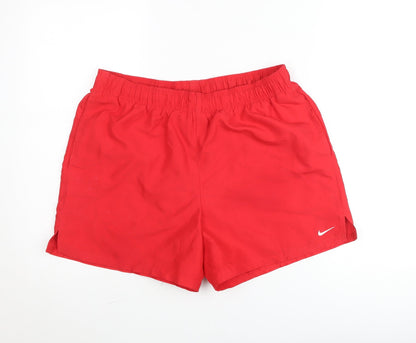 Nike Men's Red Sports Shorts Size L Lightweight Quick Dry