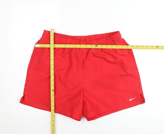 Nike Men's Red Sports Shorts Size L Lightweight Quick Dry
